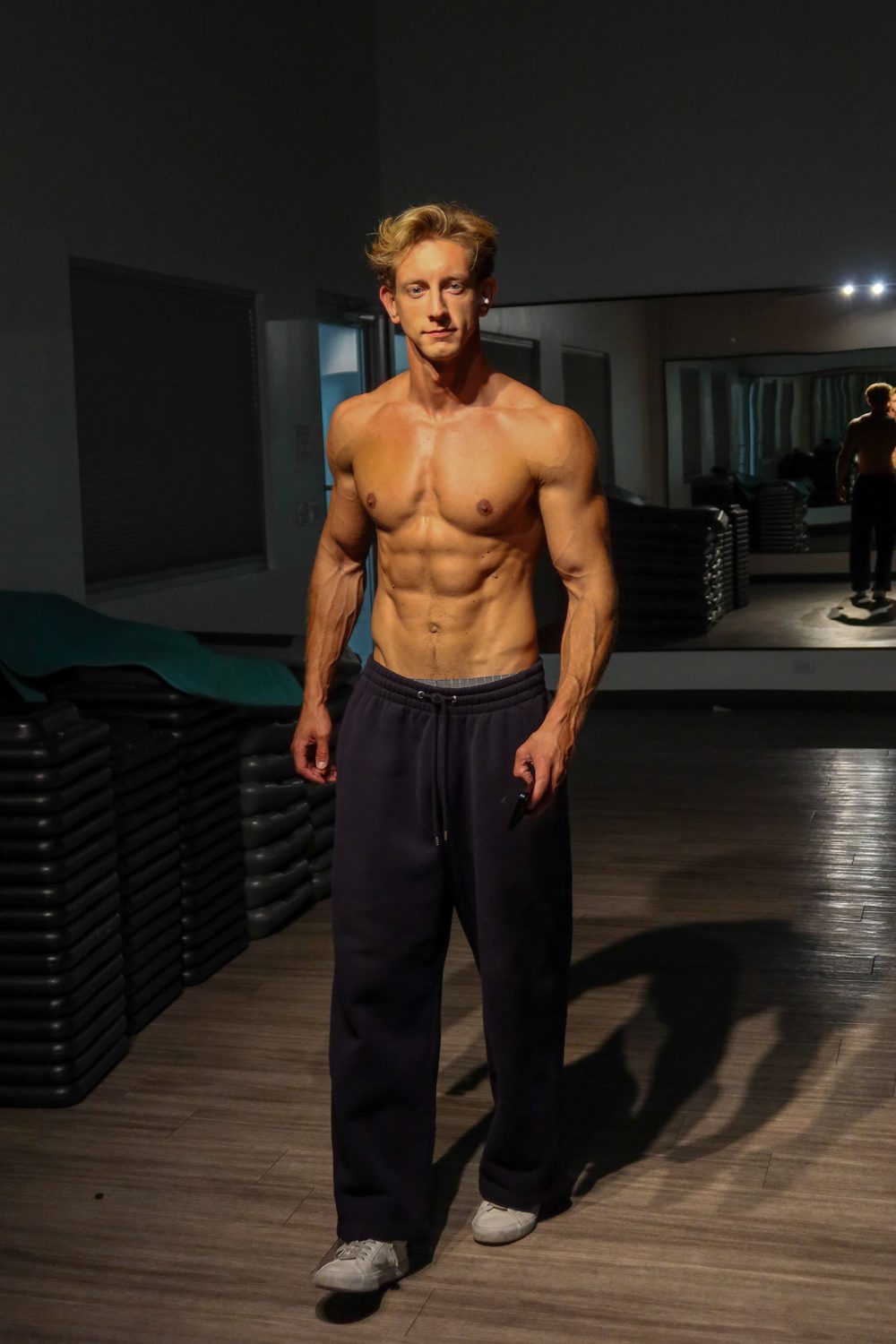 Tim, lean and defined physique